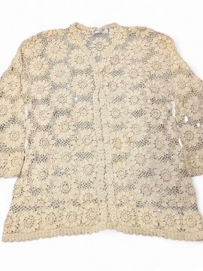 Vintage Crochet Button Up Cardigan